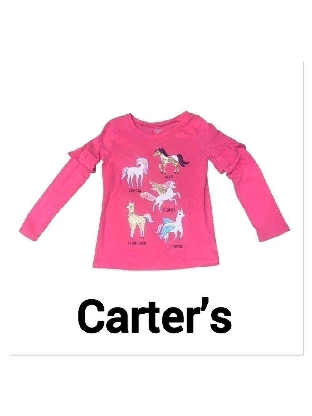 CARTER’S Pink Long Sleeve Unicorn T-shirt size 7